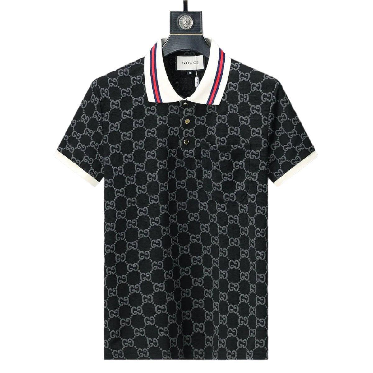 Gucci Black T-shirt with a collar Banlieue91
