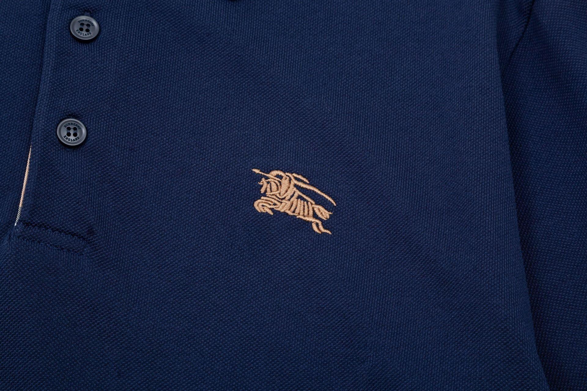 Burberry Blue T-Shirt With Collar Banlieue91