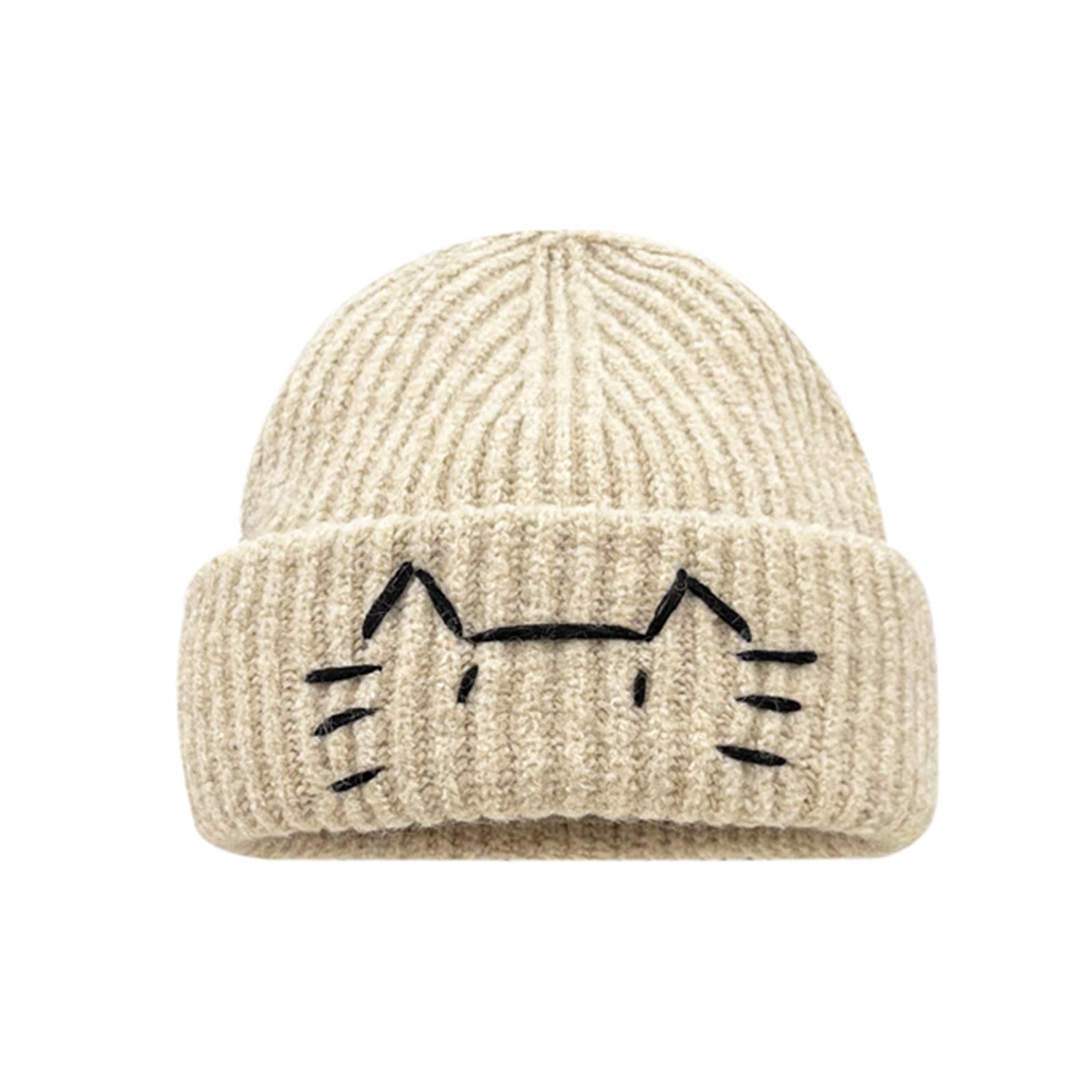 Women’s Cute Cat Line Design Knitted Hat – Warm Fall & Winter Beanie FitiqueFit
