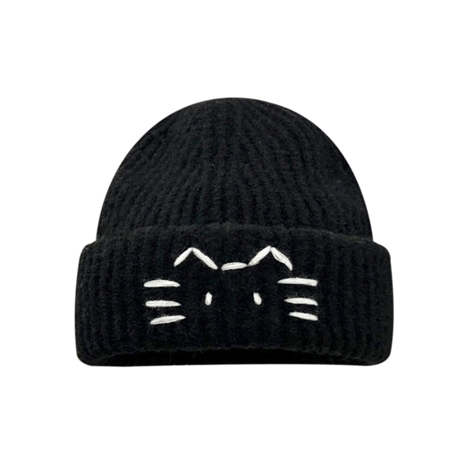 Women’s Cute Cat Line Design Knitted Hat – Warm Fall & Winter Beanie FitiqueFit