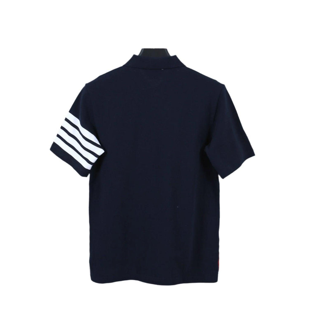 Thom Browne Navy Blue T-Shirt with Collar Banlieue91
