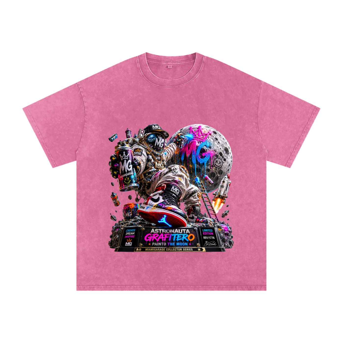 Snow Washed Oversized Cotton T-Shirt