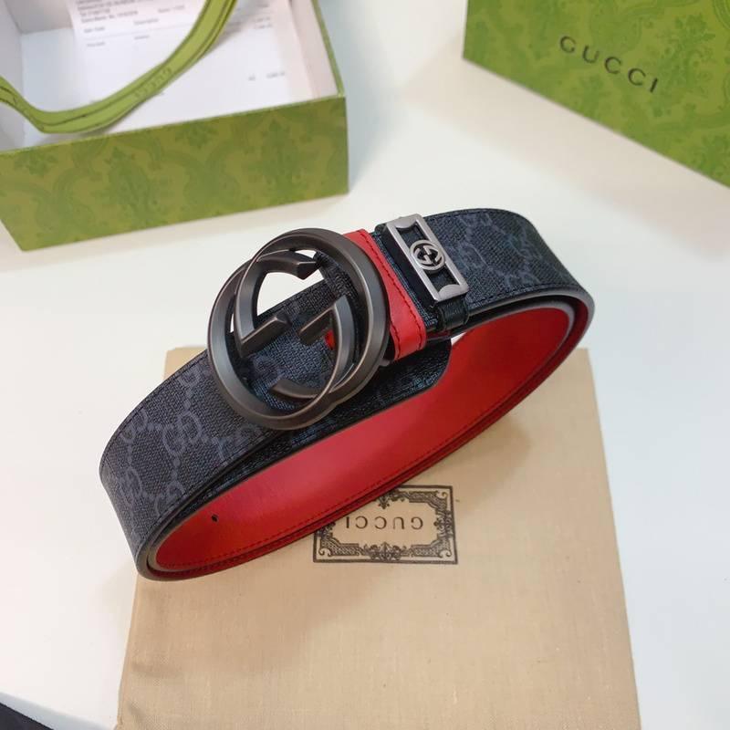 GUCCI Embellished coated-canvas and leather belt Banlieue91