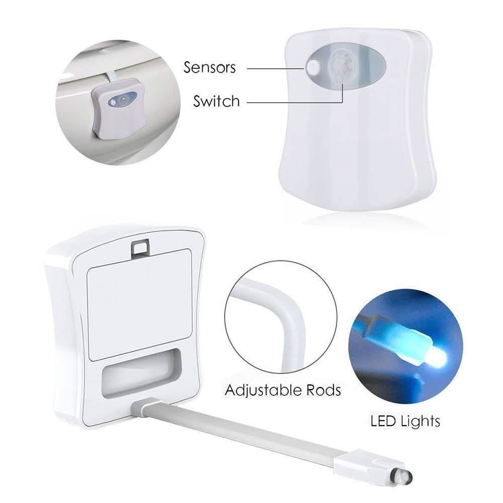 8-Color LED Sensor Motion-Activated Bathroom Toilet Light DailySale
