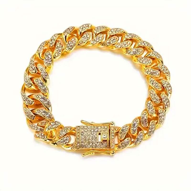 8" Luxurious Rhinestone Cuban Chain Bracelet for Men DailySale