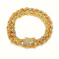 8" Luxurious Rhinestone Cuban Chain Bracelet for Men DailySale