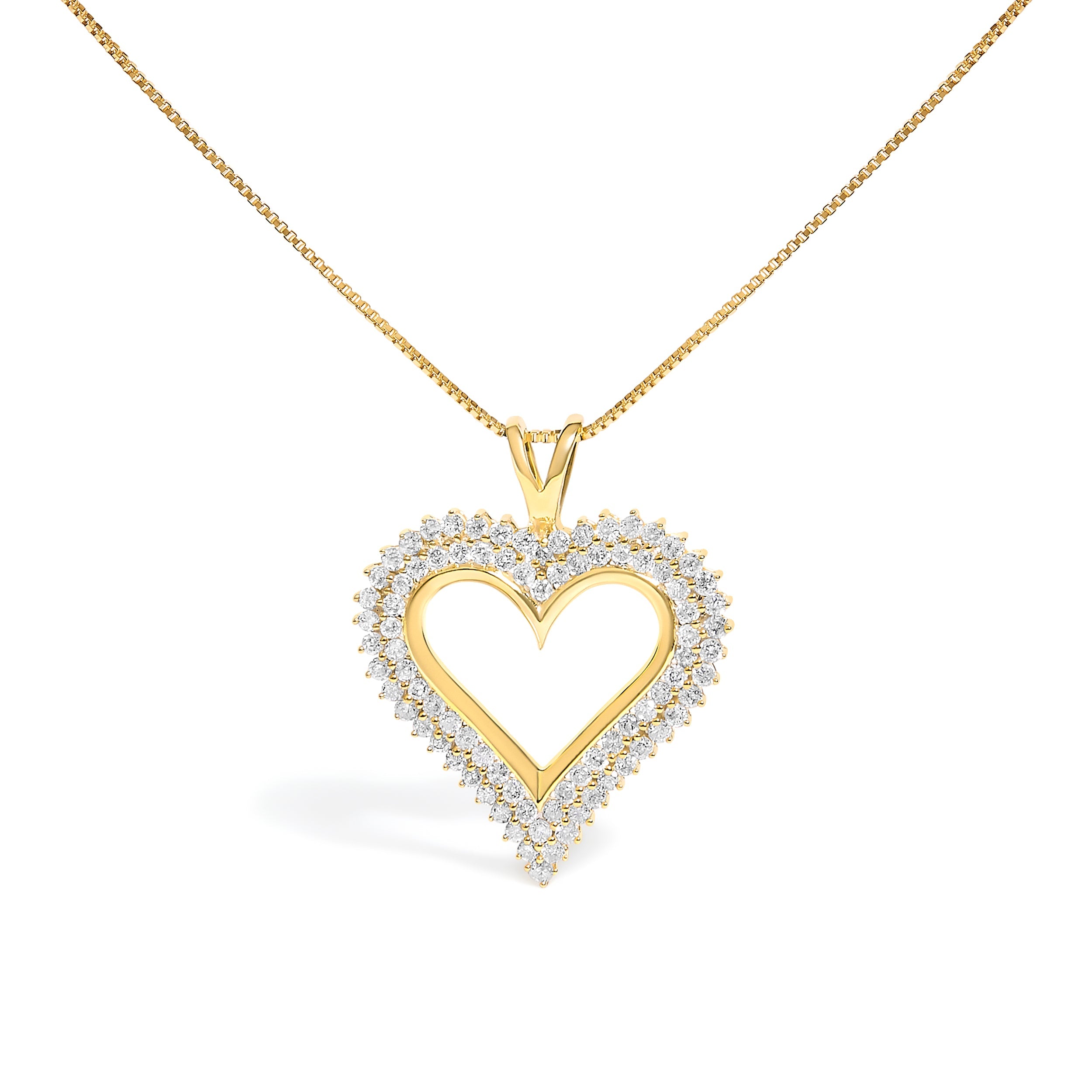 .925 Sterling Silver 1.00 Cttw Diamond Heart 18" Pendant Necklace (I-J Color, I2-I3 Clarity) Bids.com