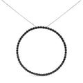 .925 Sterling Silver 4.0 Cttw Black Diamond Open Hoop Circle 18" Pendant Necklace (Black Color, I2-I3 Clarity) Bids.com