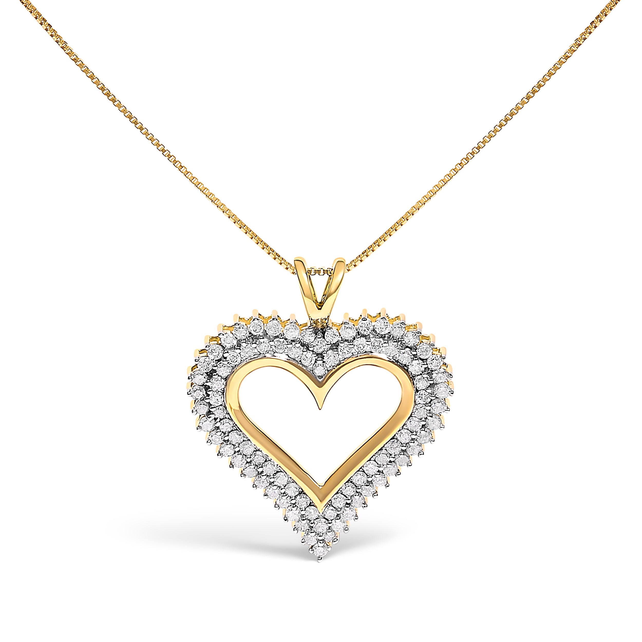 .925 Sterling Silver 1.00 Cttw Diamond Heart 18" Pendant Necklace (I-J Color, I2-I3 Clarity) Bids.com