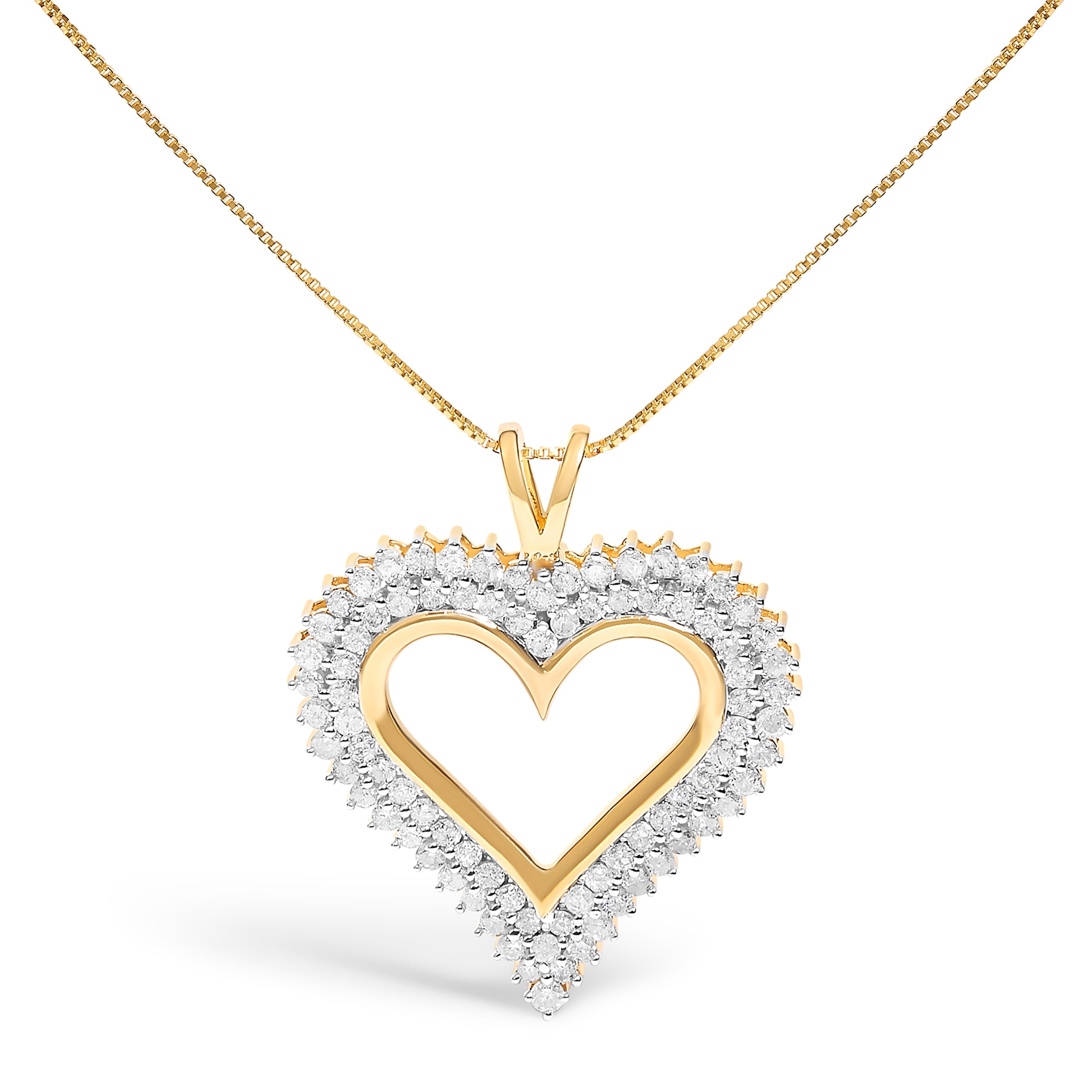 .925 Sterling Silver 1.00 Cttw Diamond Heart 18" Pendant Necklace (I-J Color, I2-I3 Clarity) Bids.com