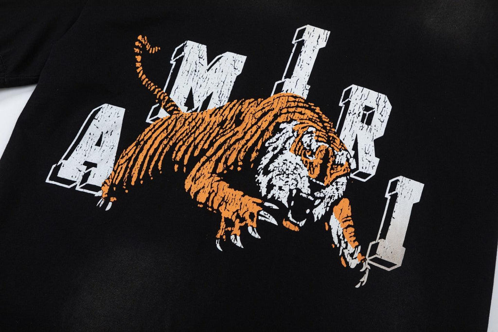 Amiri Lion Black T-Shirt Without Collar Banlieue91