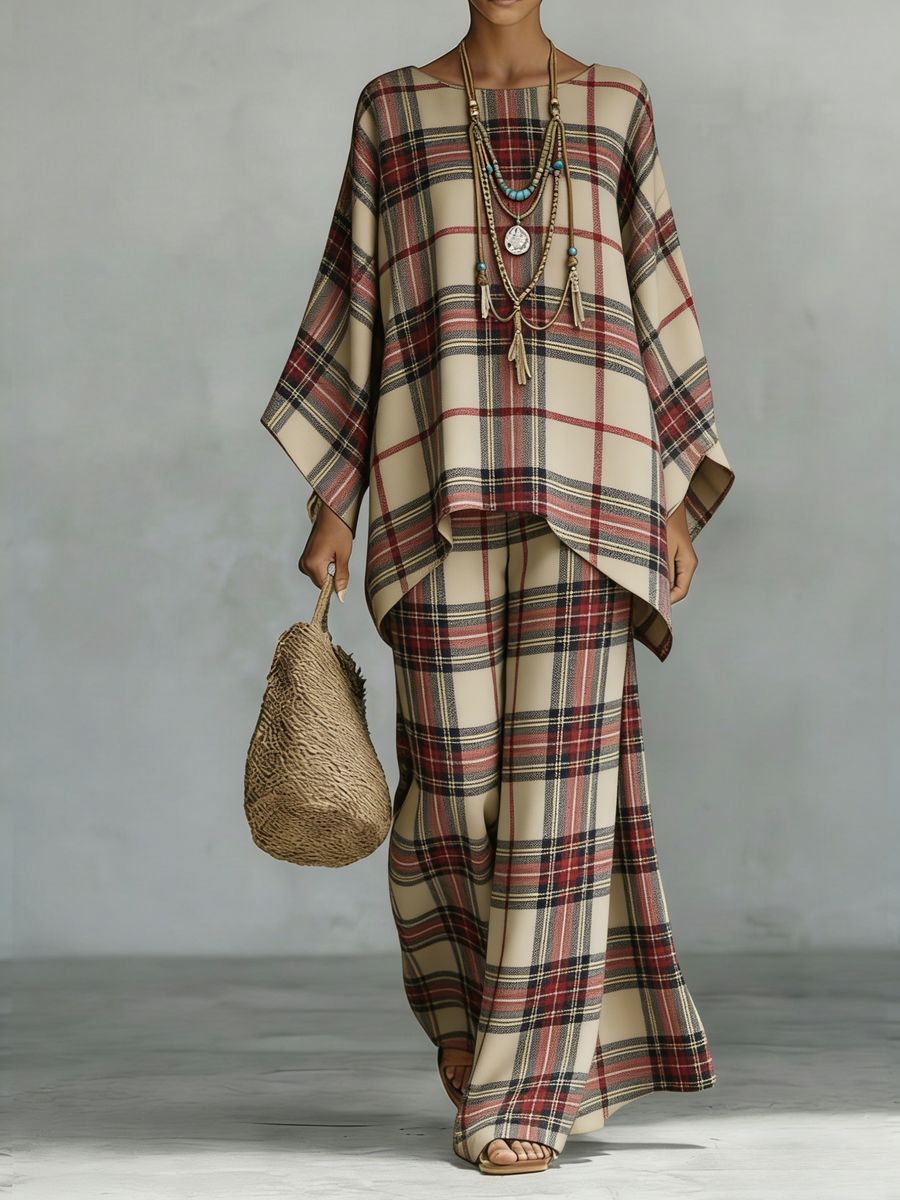 Floral Print Bamboo Linen Two-Piece Set | Wide-Leg Pants FitiqueFit