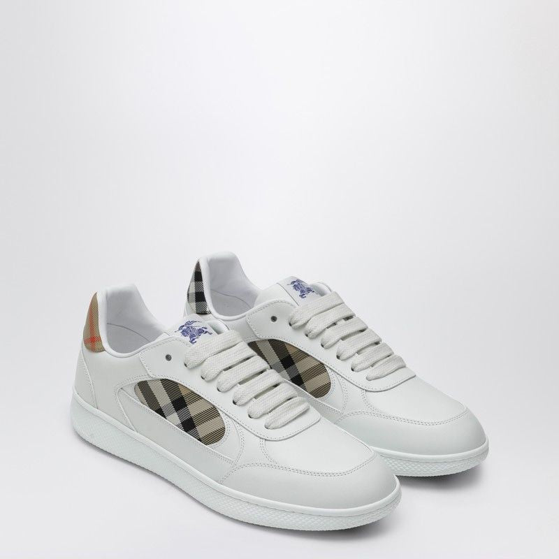 BURBERRY Terrace Sneaker in Leather with Check Fabric Insert Banlieue91