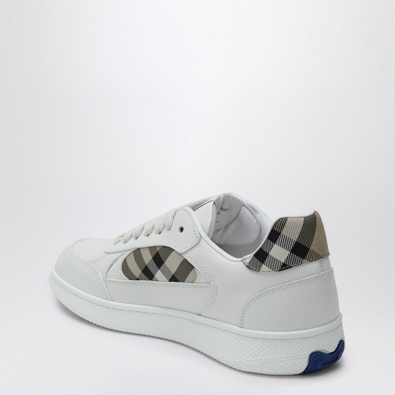 BURBERRY Terrace Sneaker in Leather with Check Fabric Insert Banlieue91