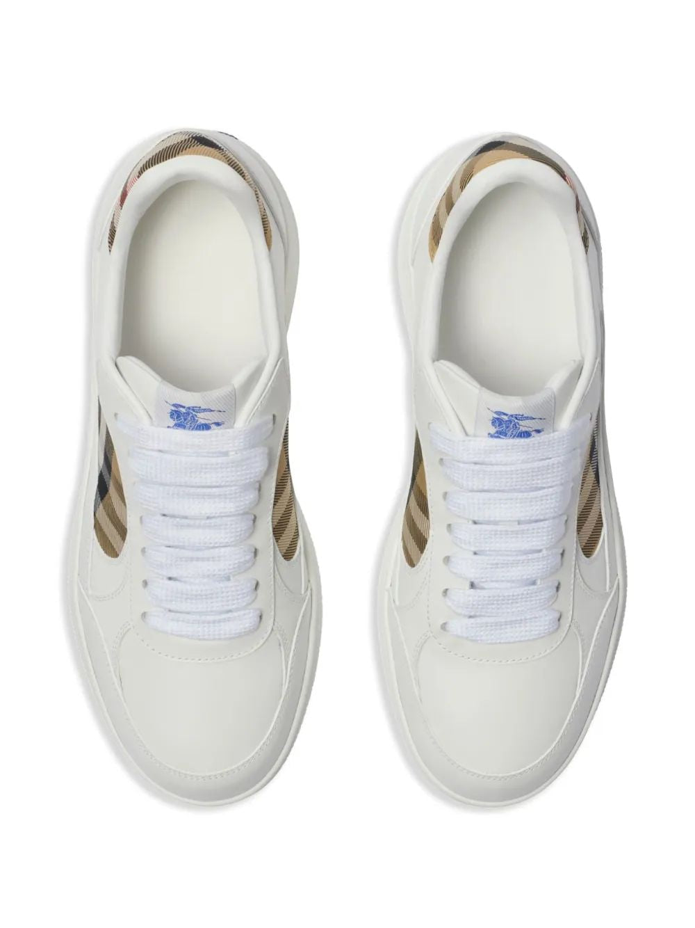 BURBERRY Terrace Sneaker in Leather with Check Fabric Insert Banlieue91