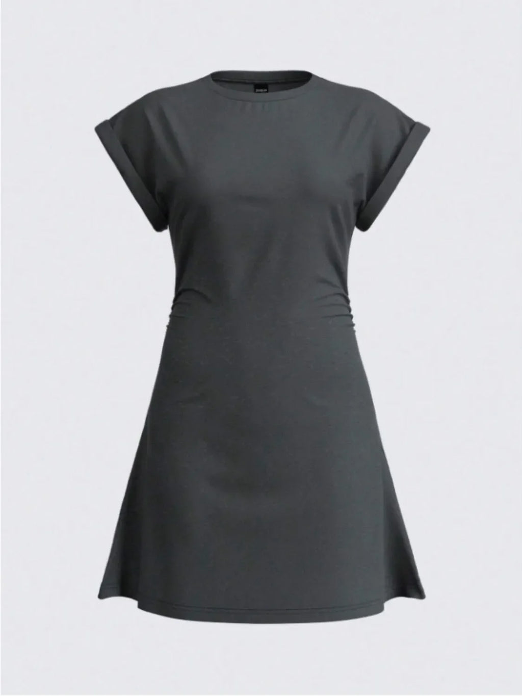 Round Neck Short Sleeve Mini Tee Dress