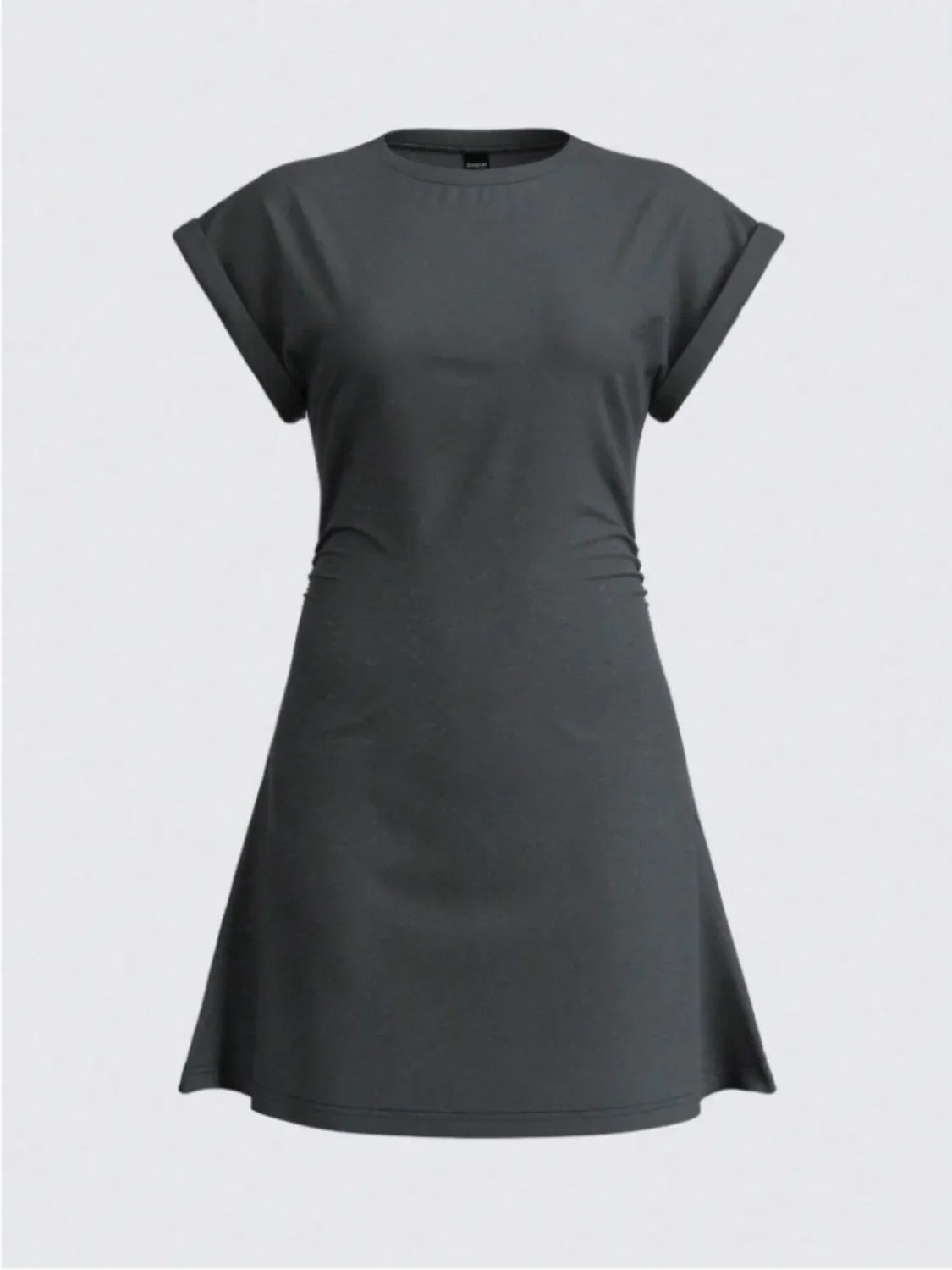 Round Neck Short Sleeve Mini Tee Dress
