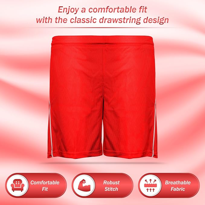 Vizari Dynamo Soccer Shorts – Red Vizari Sports