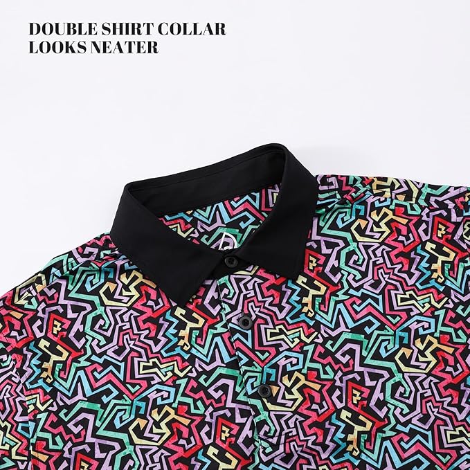 DEOLAX Mens Polo Shirts Fashion Print Mens Golf Shirt Dry Fit Mens Golf Polo Short Sleeve Quick Dry Funny Golf Shirt for Men IronWave Fitness