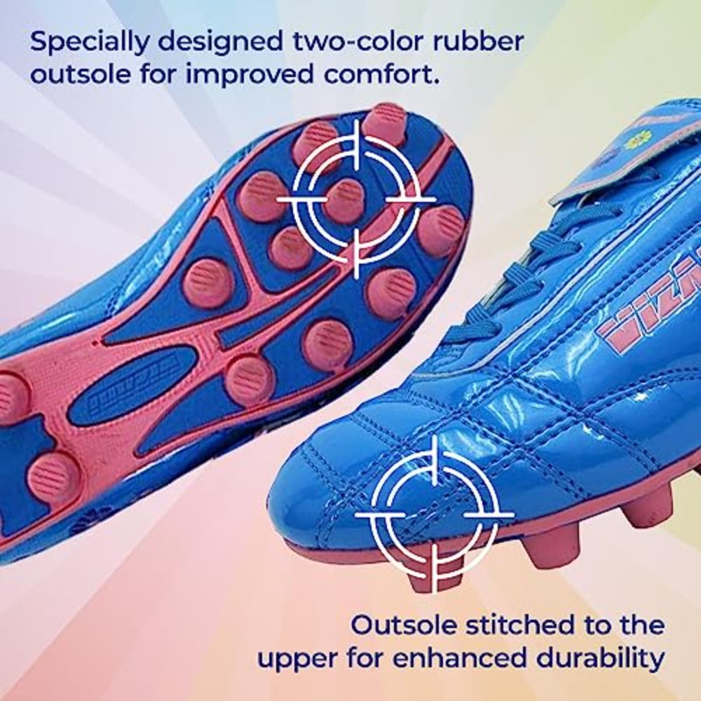 Kids Blossom Firm Ground Soccer Cleats ??Blue/Pink Vizari Sports