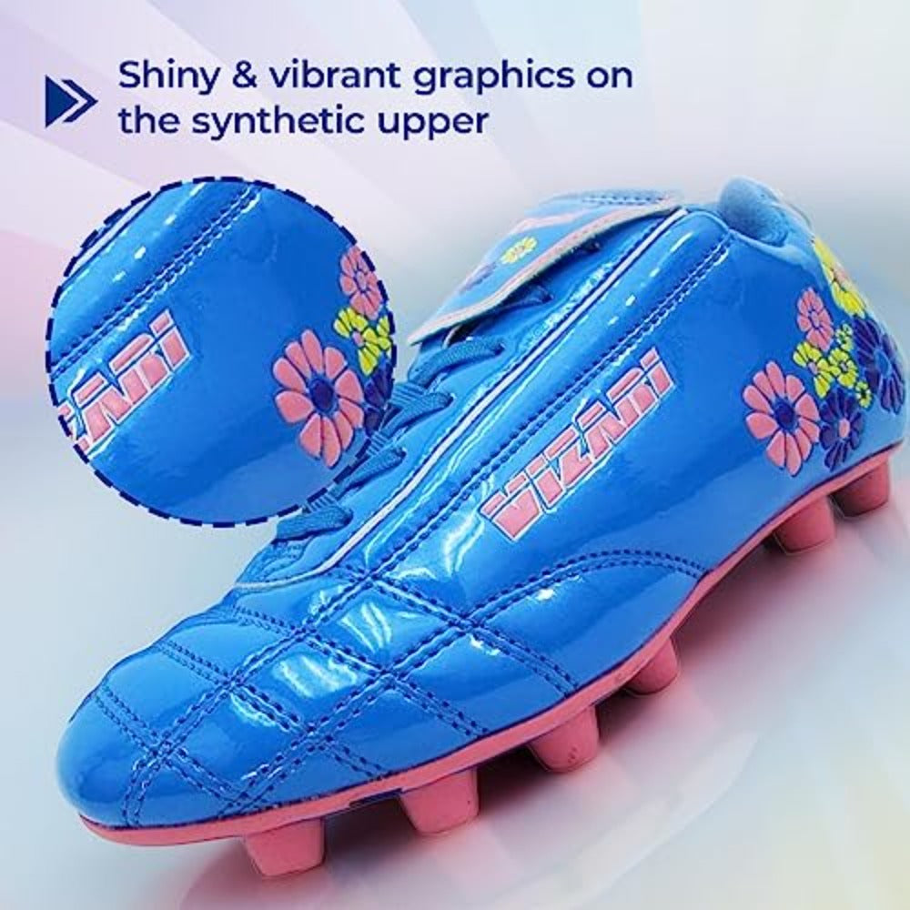 Kids Blossom Firm Ground Soccer Cleats ??Blue/Pink Vizari Sports