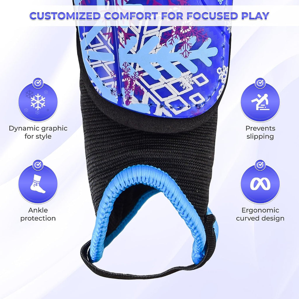 Vizari Frost 2 Soccer Shin Guards with Ankle Protection – Blue/Purple Vizari Sports