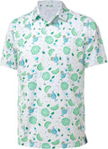 Golf Shirts for Men - Moisture Wicking Short Sleeve Performance Sport Casual Striped Collared Mens Polo Shirt IronWave Fitness