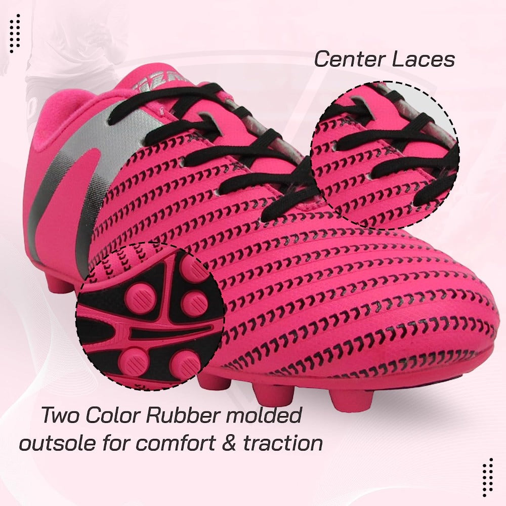 Impact Firm Ground Soccer Shoes -Pink/Silver Vizari Sports