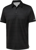 Golf Shirts for Men - Moisture Wicking Short Sleeve Performance Sport Casual Striped Collared Mens Polo Shirt IronWave Fitness
