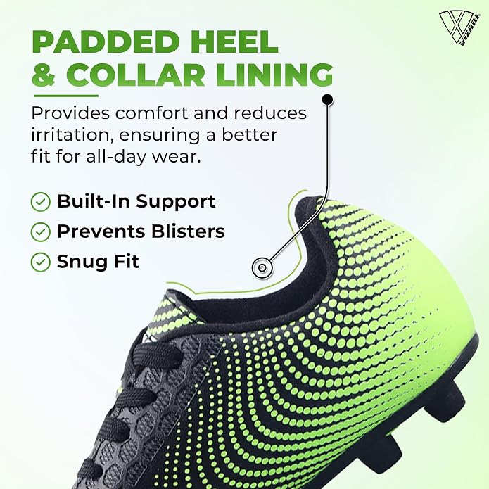 Vizari Stealth Firm Ground Soccer Shoes – Black/Green Vizari Sports