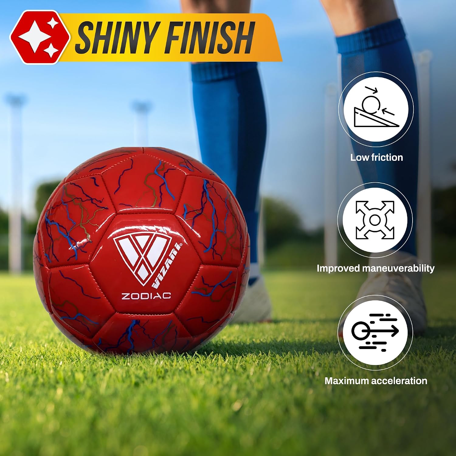 Vizari Zodiac Soccer Ball – Red Vizari Sports