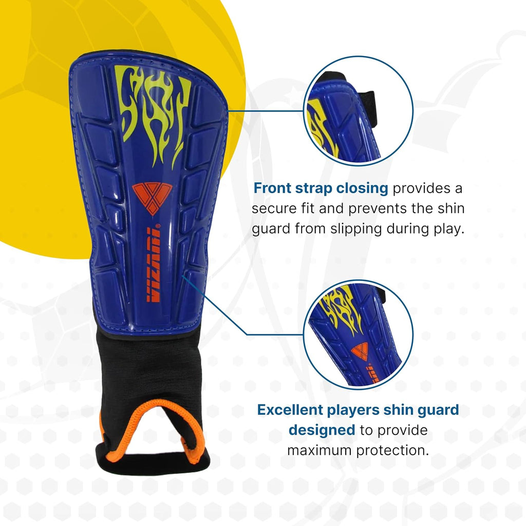 Vizari Blaze Soccer Shin Guard – Blue/Orange Vizari Sports