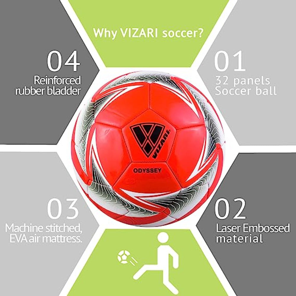 Sport Usa Odyssey Soccer Ball-Red Vizari Sports