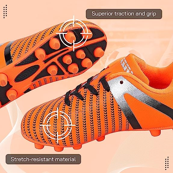 Impact Firm Ground Soccer Shoes -Orange/Silver Vizari Sports