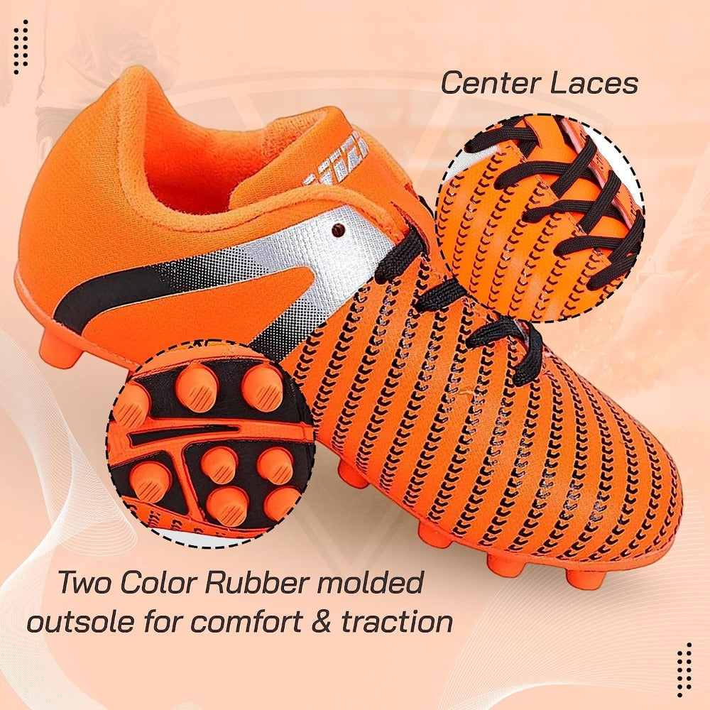 Impact Firm Ground Soccer Shoes -Orange/Silver Vizari Sports