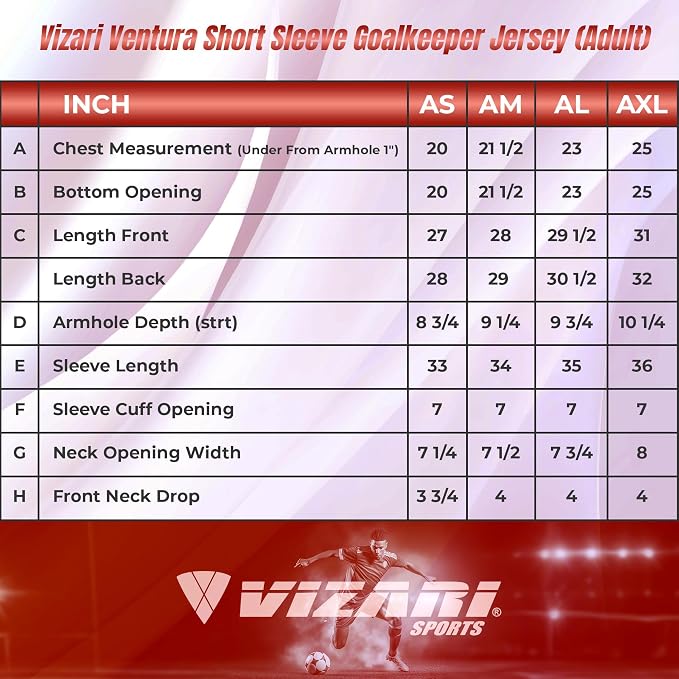 Vizari Ventura Short Sleeve Goalkeeping Jersey – Orange/Black Vizari Sports