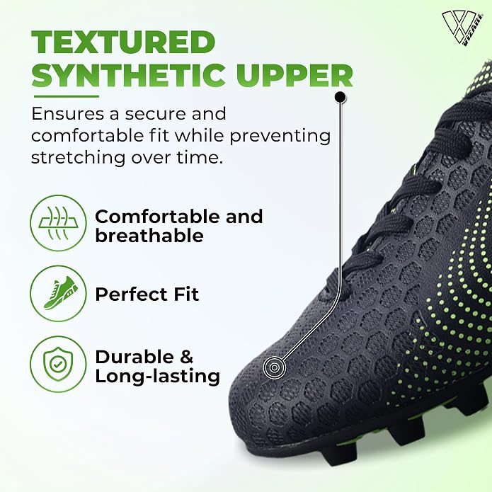 Vizari Stealth Firm Ground Soccer Shoes – Black/Green Vizari Sports