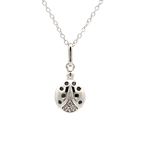 .08ct Black Diamond Animal Pendant Sterling Silver Bids.com