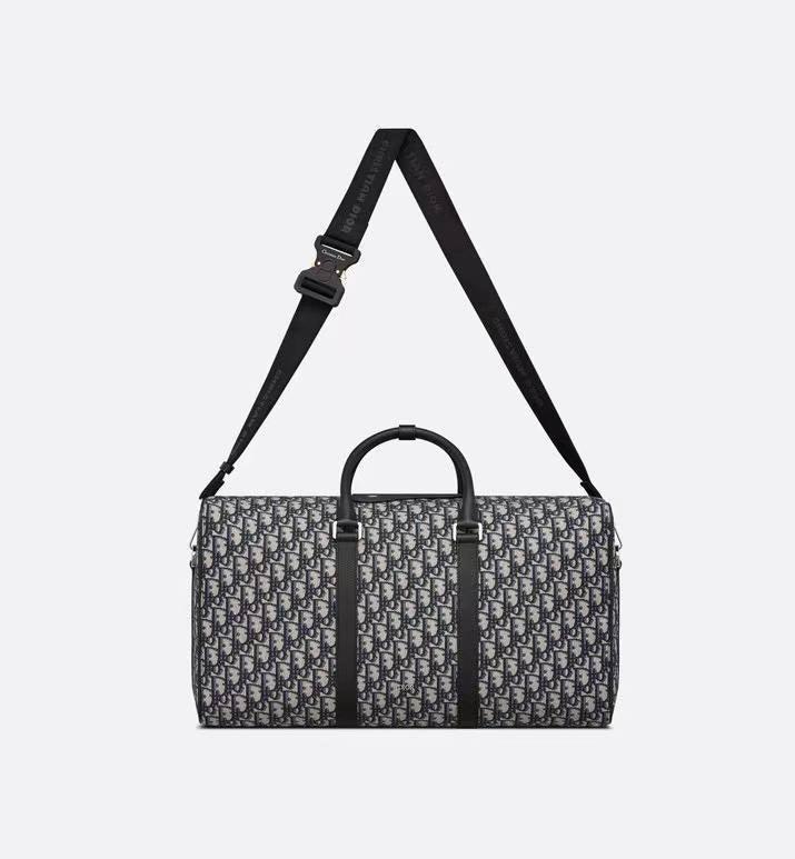 Dior Men Lingot 50 Bag Beige and Black Dior Oblique Jacquard Banlieue91