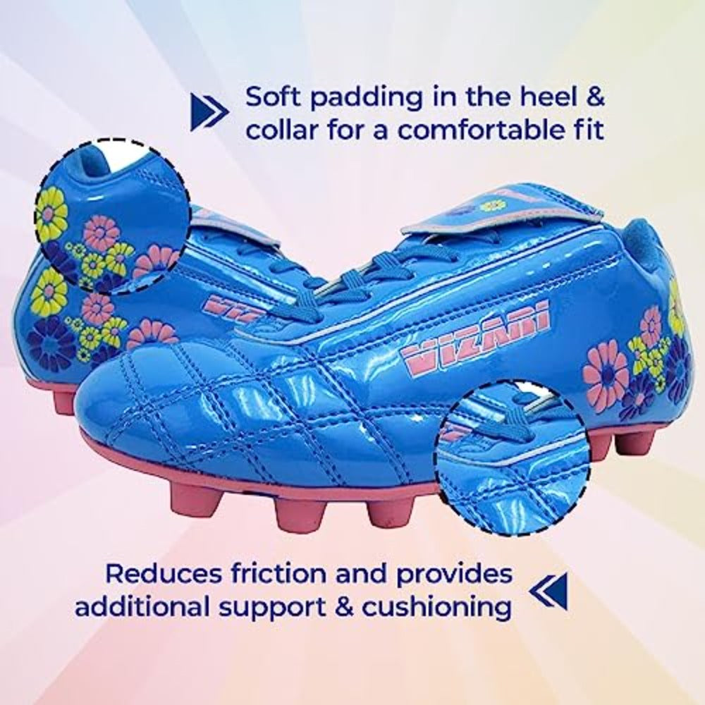 Kids Blossom Firm Ground Soccer Cleats ??Blue/Pink Vizari Sports