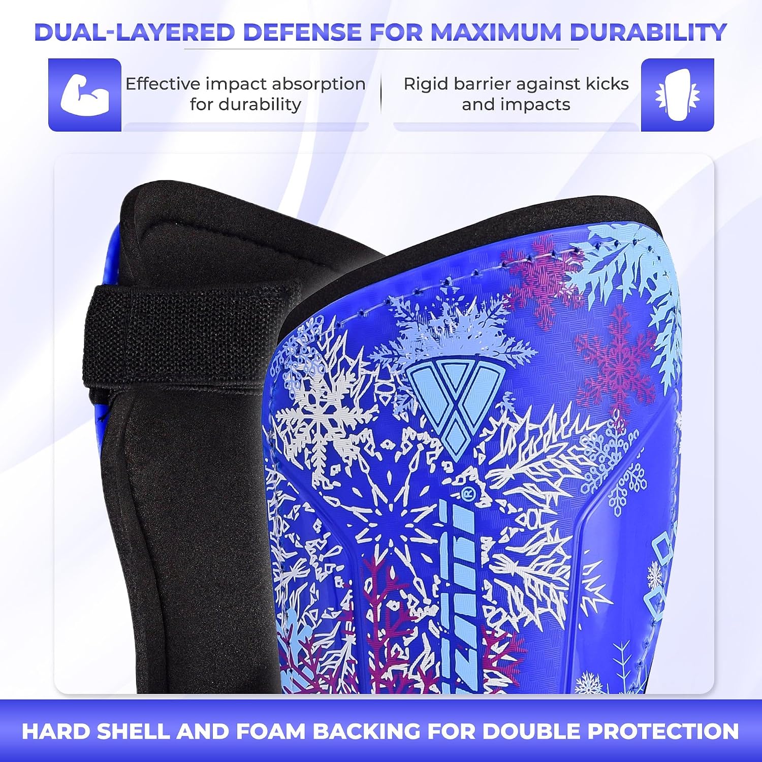 Vizari Frost 2 Soccer Shin Guards with Ankle Protection – Blue/Purple Vizari Sports