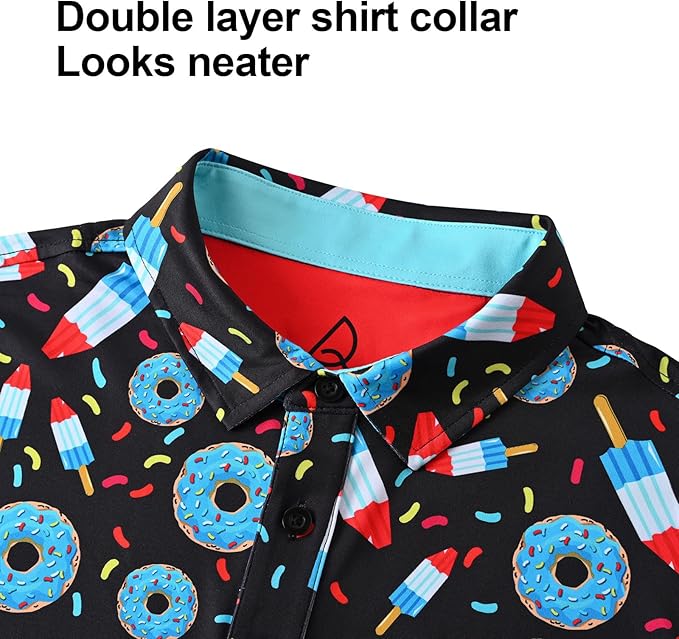 DEOLAX Mens Polo Shirts Fashion Print Mens Golf Shirt Dry Fit Mens Golf Polo Short Sleeve Quick Dry Funny Golf Shirt for Men IronWave Fitness
