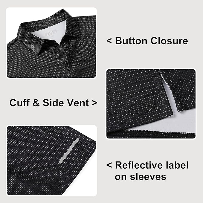 Golf Shirts for Men - Moisture Wicking Short Sleeve Performance Sport Casual Striped Collared Mens Polo Shirt IronWave Fitness