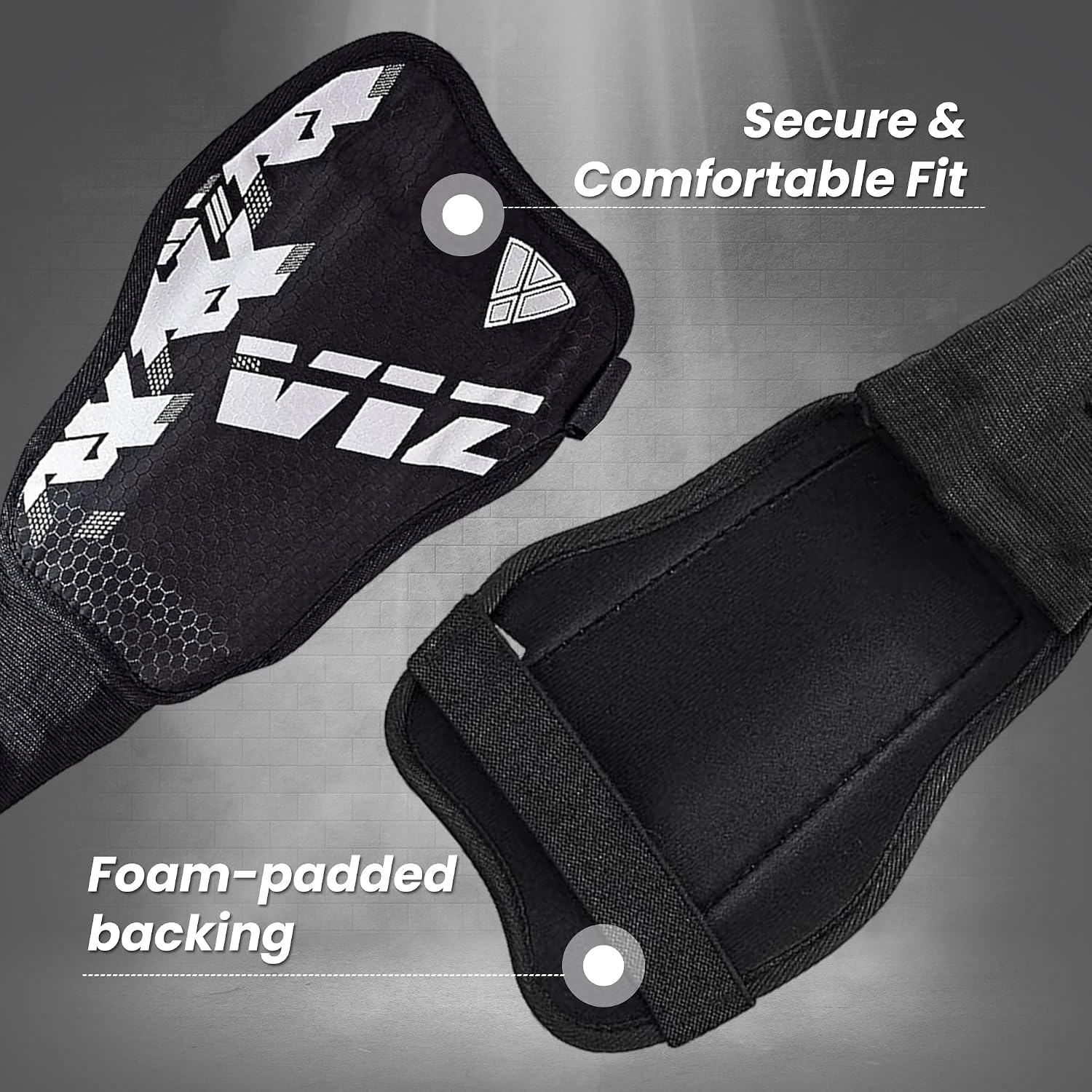 Vizari Napoli Soccer Shin Guards – Black/Silver Vizari Sports