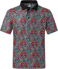 DEOLAX Mens Polo Shirts Fashion Print Mens Golf Shirt Dry Fit Mens Golf Polo Short Sleeve Quick Dry Funny Golf Shirt for Men IronWave Fitness