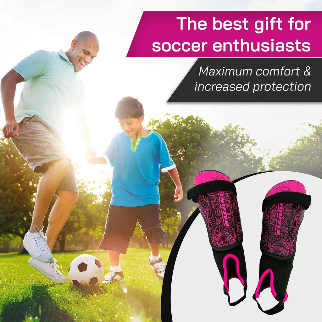 Vizari Cali Soccer Shin Guard with Ankle Protection – Pink/Black Vizari Sports
