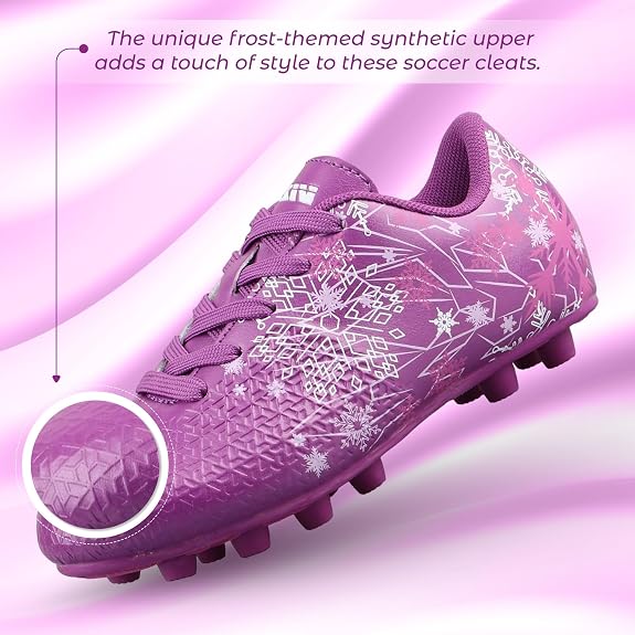 Vizari Frost 3 Youth Firm Ground Soccer Cleats for Natural Grass and Outdoor Play- Purple Vizari Sports