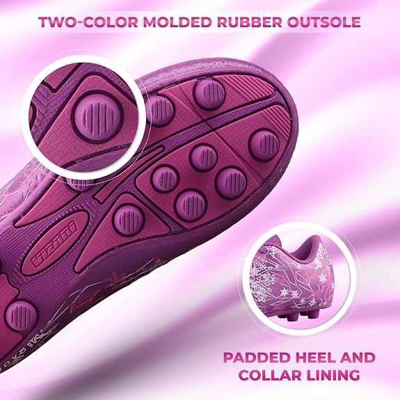 Vizari Frost 3 Youth Firm Ground Soccer Cleats for Natural Grass and Outdoor Play- Purple Vizari Sports