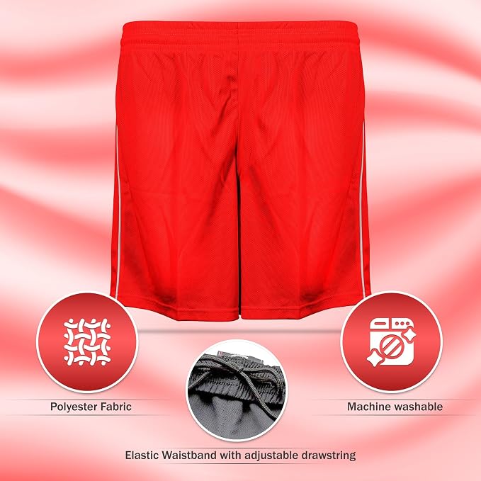 Vizari Dynamo Soccer Shorts – Red Vizari Sports