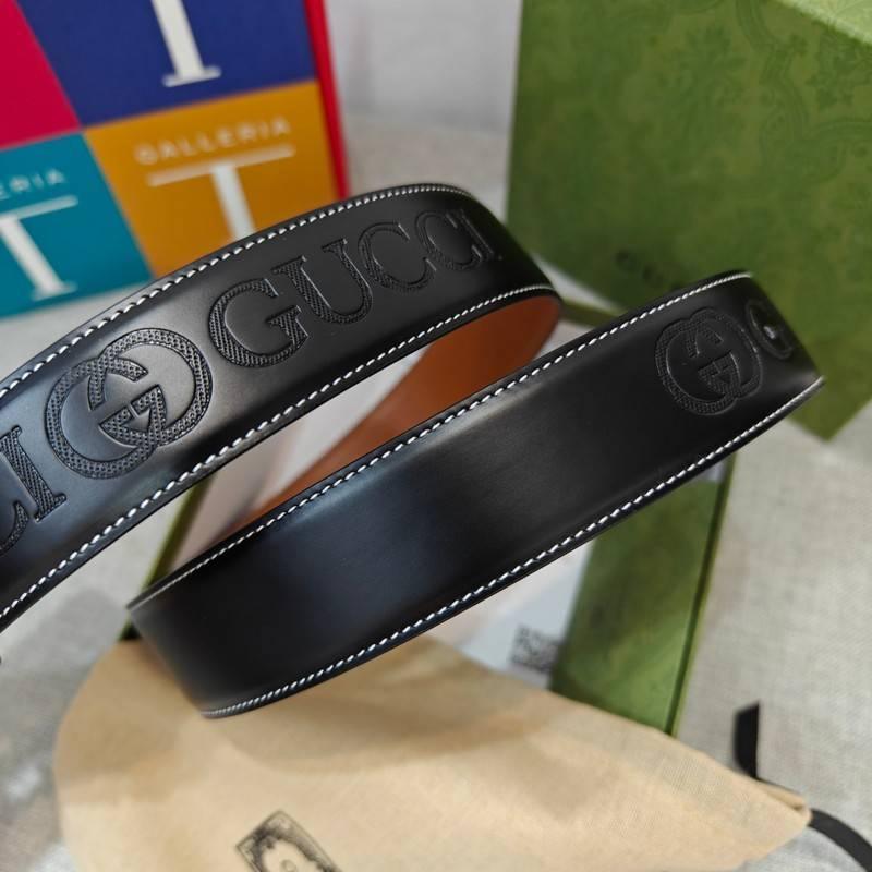 GUCCI Embellished coated-canvas and leather belt 'Black' Banlieue91